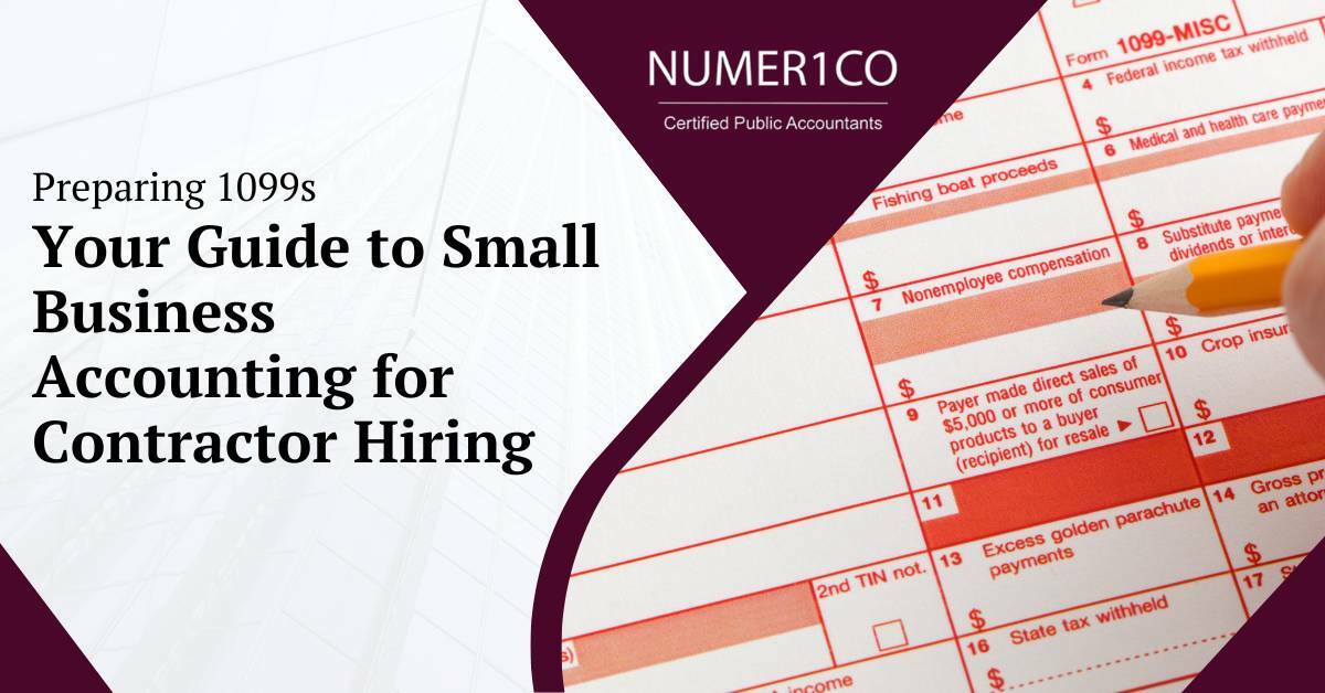 A Person Holding a Pencil Getting Ready To Fill Out a 1099 Form | Preparing 1099s | Your Guide to Small Business Accounting for Contractor Hiring | Numerico